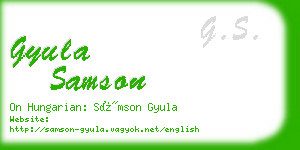gyula samson business card
